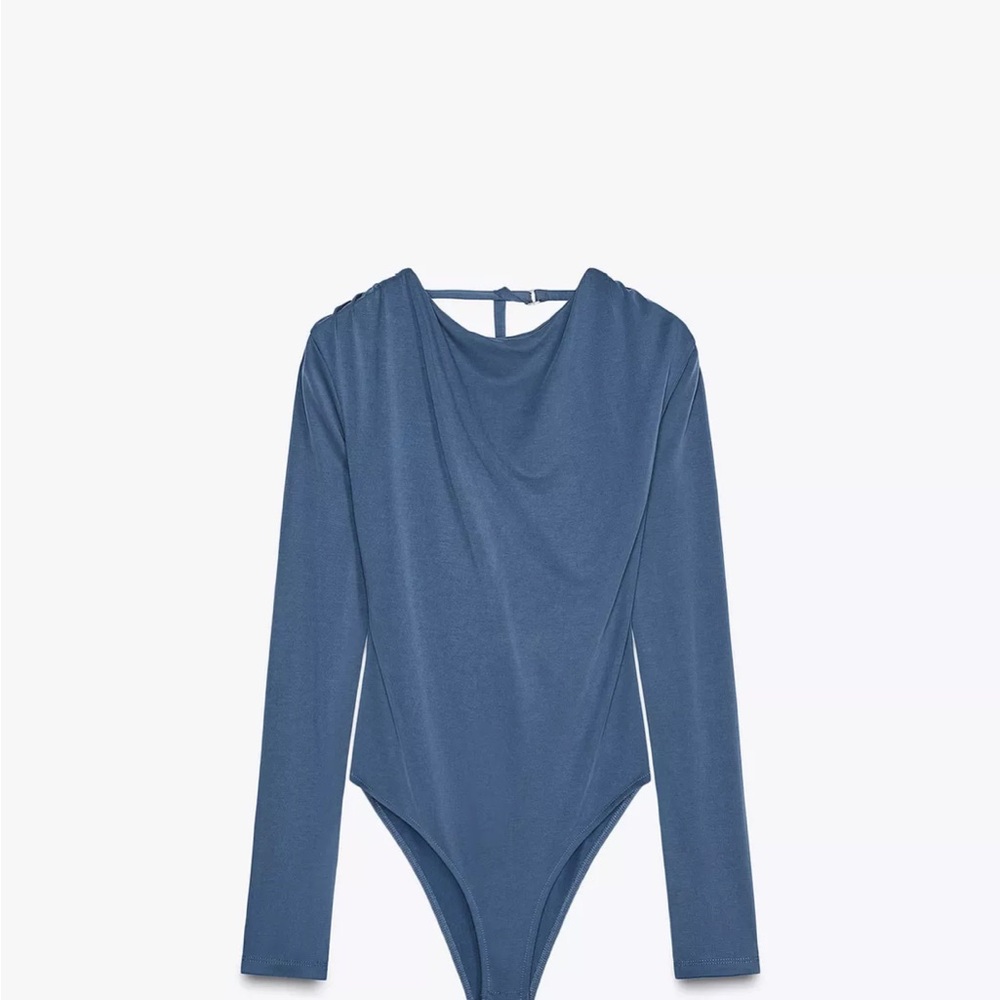 Zara Blue Long Sleeve Bodysuit